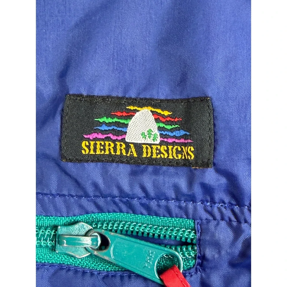 Vintage Sierra Designs Anorak Jacket Mens Large Blue Teal Half Zip Windbreaker